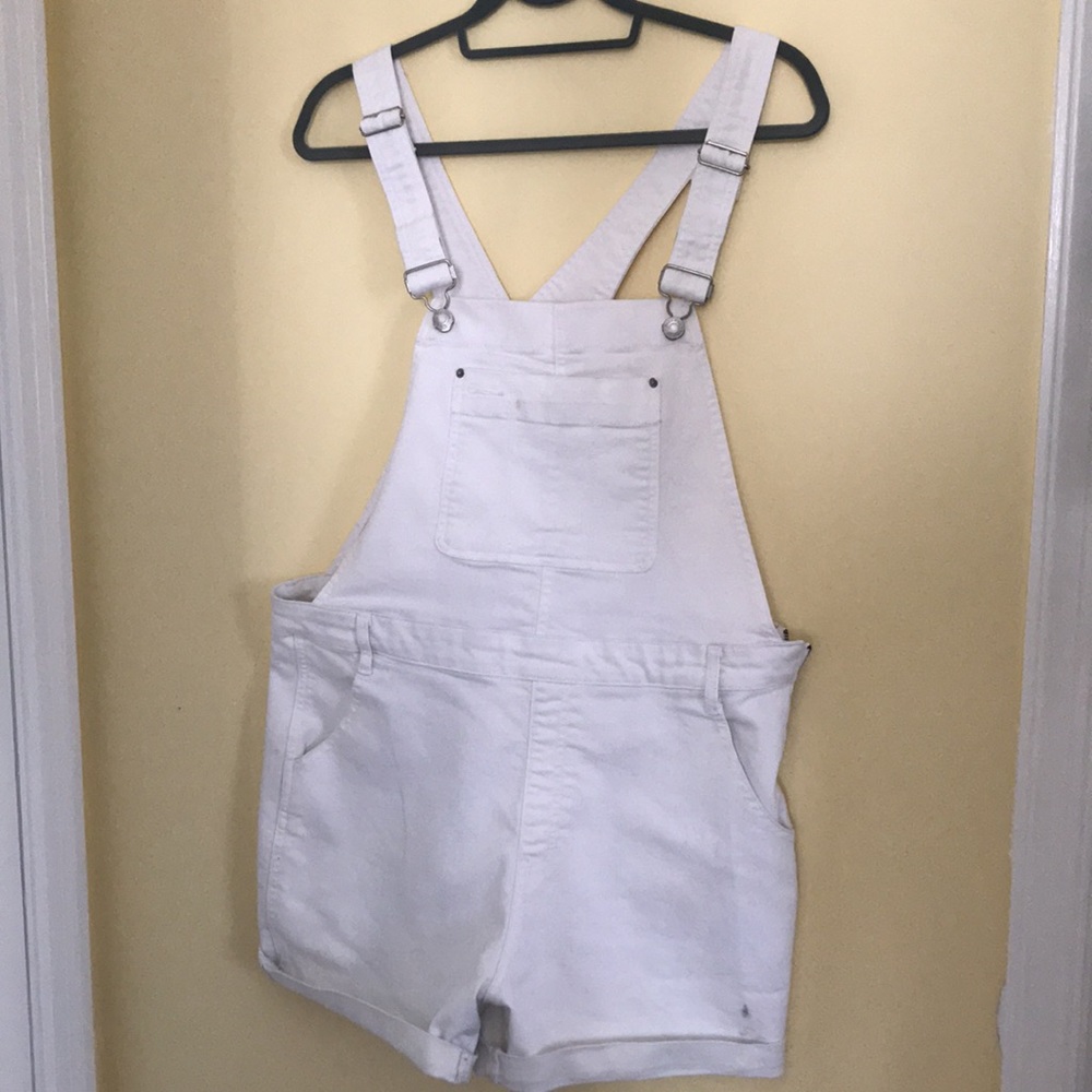 White Gap Overall Shorts